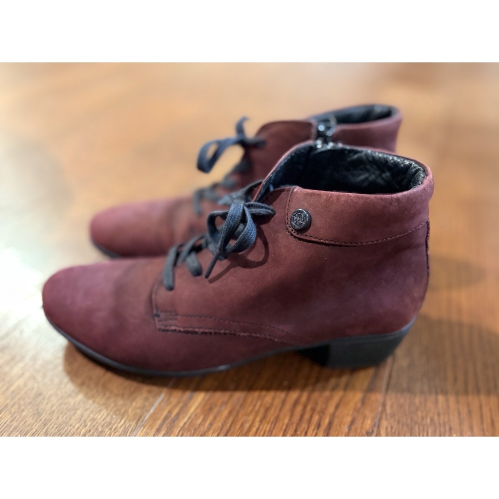 Bussola Mulberry Suede Ankle Boots Women's Sz 38 US 8 - Picture 4 of 8